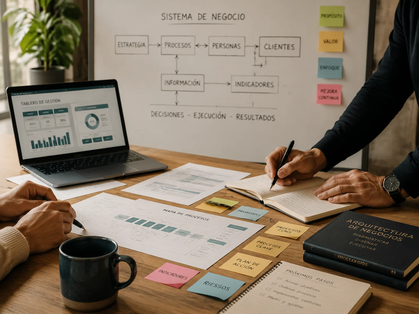 Sistema de negocio con procesos, caja, gestión y presencia digital conectados